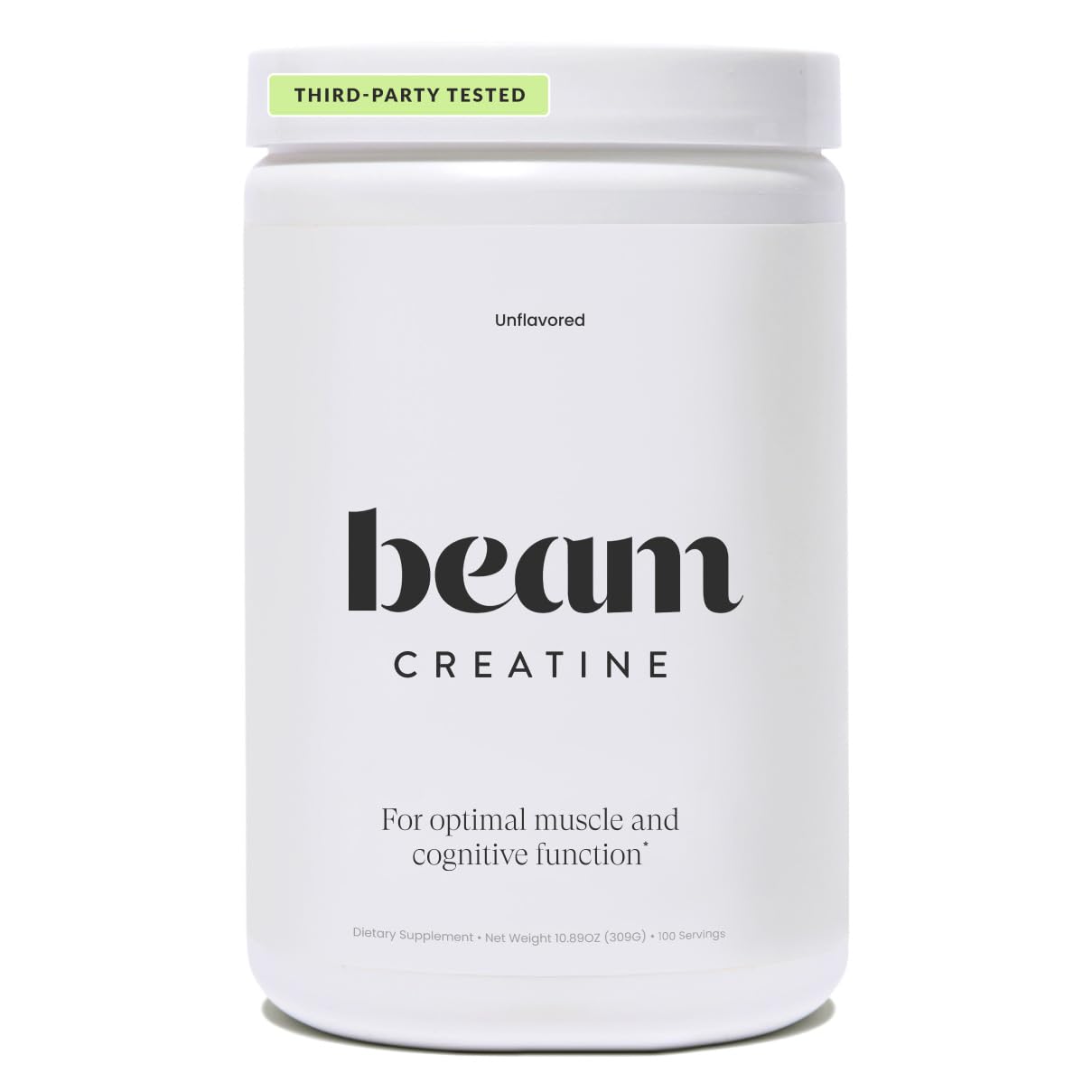 Beam Creatine Monohydrate Powder - Micronized Creatine for Muscle Growth, Strength, Endurance & Recovery - Unflavored, Fast-Dissolving, Workout Supplement for Men & Women, Keto & Vegan - 30 Servings